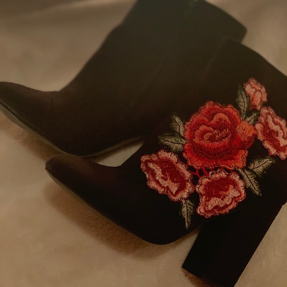 Floral Print High Heel Bootie